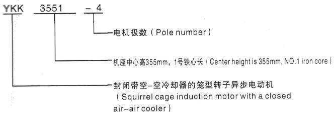 YKK系列(H355-1000)高压YE2-132S-4三相异步电机西安泰富西玛电机型号说明